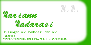 mariann madarasi business card